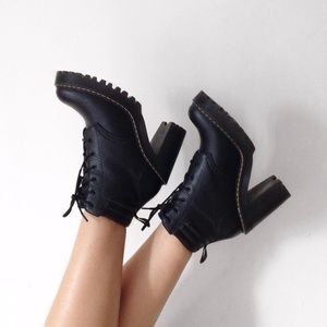 Black Dr Martens Thick Heel Boots